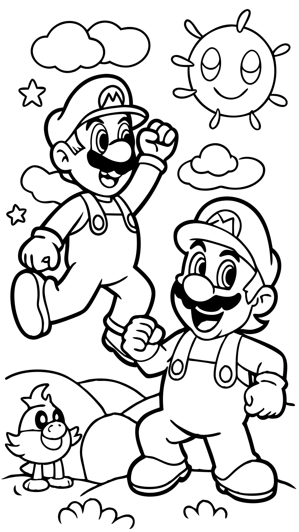 coloriage de Mario Luigi